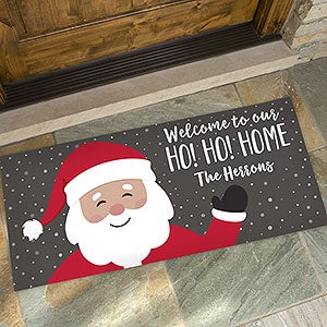 Ho! Ho! Home Santa Personalized Oversized Christmas Doormat- 24x48 - 32647-O