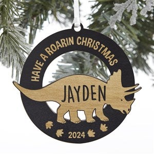 Dinosaur Personalized Wood Ornament- Black Stain - 32691-BLK