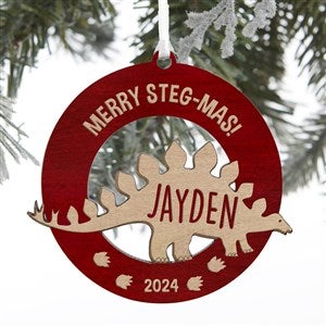 Dinosaur Personalized Wood Ornament- Red Maple - 32691-R