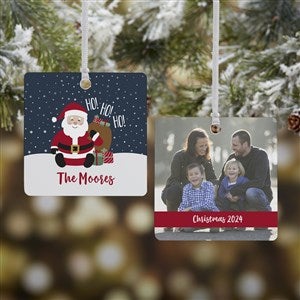 We've Been Good Santa Personalized Square Photo Ornament- 2.75