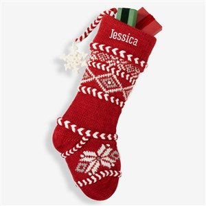Fair Isle Personalized Christmas Knit Stocking - 32736