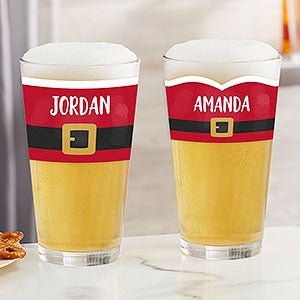 Santa Belt Personalized Christmas 16oz. Pint Glass - 32787-PG