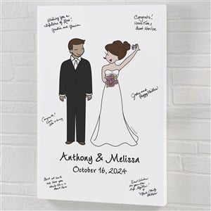 Wedding Couple philoSophie's® Guest Book Personalized Canvas Print - 16