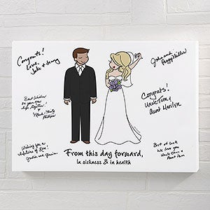 Wedding Couple philoSophie's® Guest Book Personalized Canvas Print - 24