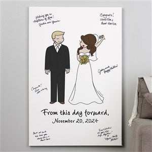 Wedding Couple philoSophie's® Guest Book Personalized Canvas Print - 28