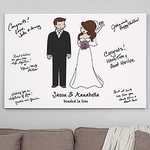 Wedding Couple philoSophie's® Guest Book Personalized Canvas Print- 32