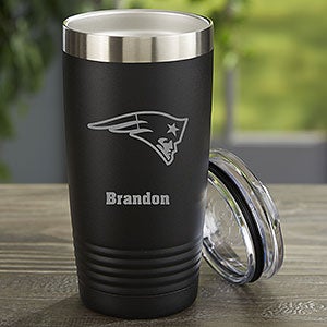 NFL New England Patriots Personalized 20 oz. Black Stainless Steel Tumbler - 33078-B