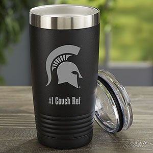 NCAA Michigan State Spartans Personalized 20 oz. Black Stainless Steel Tumbler - 33140-B