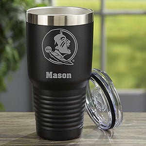 NCAA Florida State Seminoles Personalized 30 oz. Black Stainless Steel Tumbler - 33160-LB