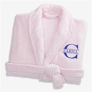 Lavish Last Name Embroidered Fleece Robe - Pink - 33287-P