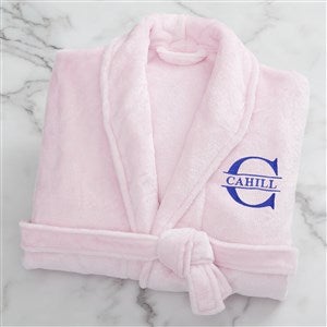 Lavish Last Name Embroidered Fleece Robe - Pink - 33287-P