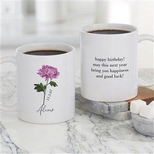 Birth Month Flower Personalized Coffee Mug 11oz White - 33558-W