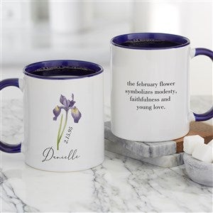 Birth Month Flower Personalized Coffee Mug 11oz Blue - 33558-BL