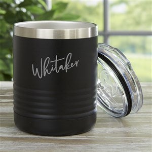 Trendy Script Name Personalized 10 oz. Vacuum Insulated Stainless Tumbler- Black - 33564-B