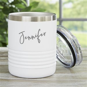 Trendy Script Name Personalized 10 oz. Vacuum Insulated Stainless Tumbler- White - 33564-W