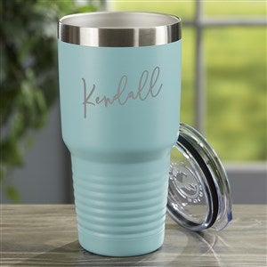 Trendy Script Name Personalized 30 oz. Vacuum Insulated Stainless Tumbler- Teal - 33565-T