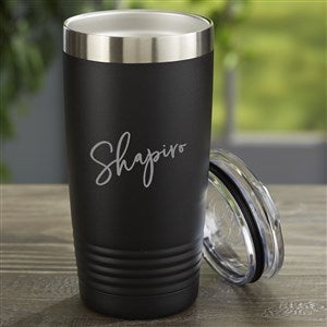 Trendy Script Name Personalized 20 oz. Vacuum Insulated Stainless Tumbler- Black - 33566-B