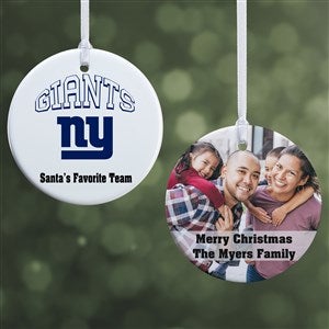 NFL New York Giants Personalized Photo Ornament - 2 Sided Glossy - 33599-2S