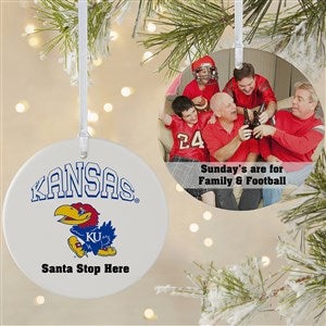 NCAA Kansas Jayhawks Personalized Photo Ornament  - 2 Sided Matte - 33652-2L