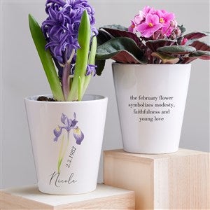 Birth Flower Personalized Mini Flower Pot - 33691