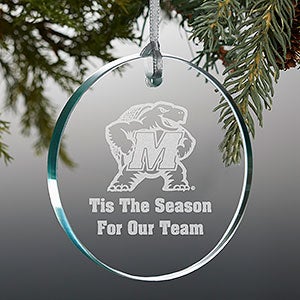 NCAA Maryland Terrapins Personalized Premium Glass Ornament - 33840-P