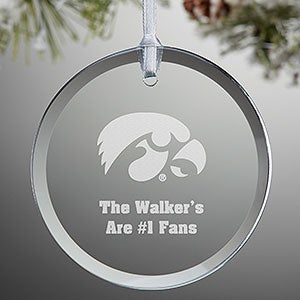 NCAA Iowa Hawkeyes Personalized Glass Ornament - 33843