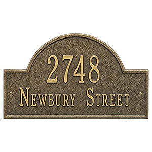 Grand Arch Personalized Address Plaque - Antique Brass - 3400D