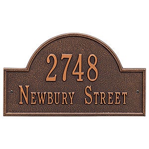 Grand Arch Personalized Address Plaque - Antique Copper - 3400D-AC