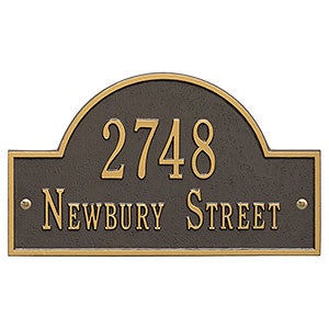 Grand Arch Personalized Address Plaque - Bronze & Gold - 3400D-OG