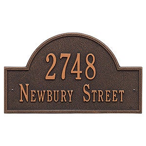 Grand Arch Personalized Address Plaque - Oil Rubber Bronze - 3400D-OB