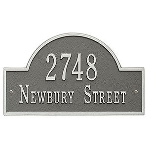 Grand Arch House Address Personalized Aluminum Plaque-Pewter/Silver - 3400D-PS
