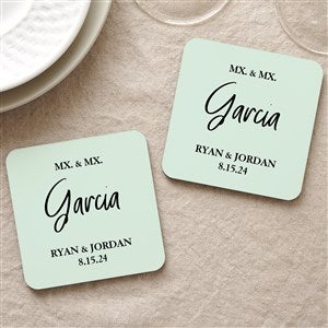 Mx. Title Personalized Wedding Coaster Favors - 34283