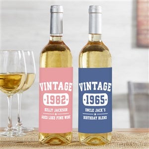 Vintage Birthday Personalized Wine Bottle Label - 34306