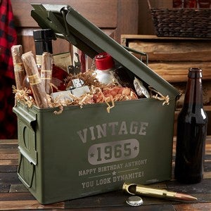 Vintage Birthday Personalized 50 Cal Ammo Box - 34307