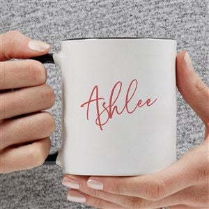 Trendy Script Name Personalized Coffee Mug 11 oz.- Black - 34322-B