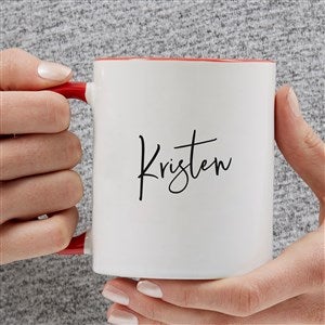Trendy Script Name Personalized Coffee Mug 11 oz.- Red - 34322-R