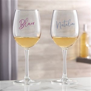 Trendy Script Name Personalized 12 oz White Wine Glass - 34326-W