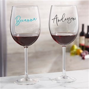 Trendy Script Name Personalized Red Wine Glass - 34326-R