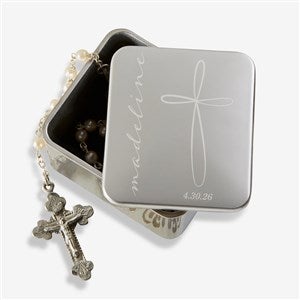 Holy Name Personalized First Communion Trinket Rosary Box - 34414