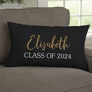Classic Graduation Personalized Lumbar Velvet Throw Pillow - 34424-LBV