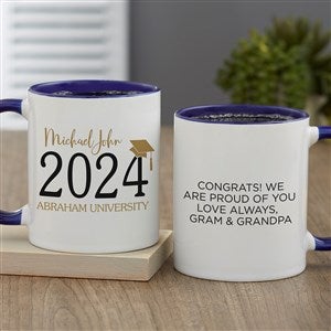 Classic Graduation Personalized Coffee Mug 11 oz.- Blue - 34429-BL
