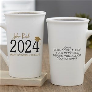 Classic Graduation Personalized Latte Mug 16 oz.- White - 34429-U