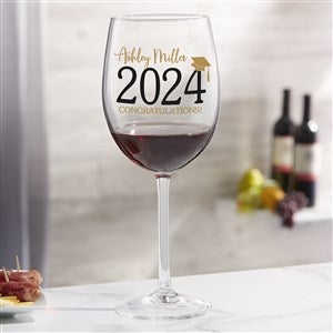 Classic Graduation Personalized Red Wine Glass - 34431-R