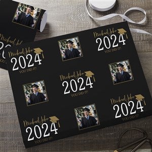 Classic Graduation Personalized Photo Wrapping Paper Roll - 6ft Roll - 34467-R