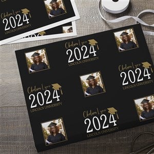 Classic Graduation Personalized Photo Wrapping Paper Sheets - Set of 3 - 34467-S