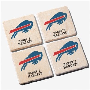NFL Buffalo Bills Personalized Tumbled Stone Coaster Set - 34611