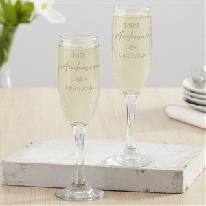 Natural Love Engraved Wedding Champagne Flute Set - 34649