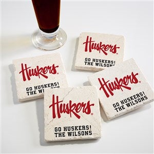 NCAA Nebraska Cornhuskers Personalized Tumbled Stone Coaster Set - 34702
