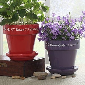 Personalized Purple Ceramic Flower Pot