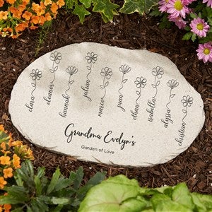 Garden Of Love Personalized Round Garden Stone - 7.5